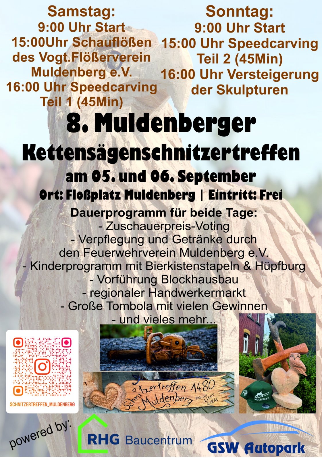 8. Kettensägenschnitzertreffen am Floßplatz Muldenberg